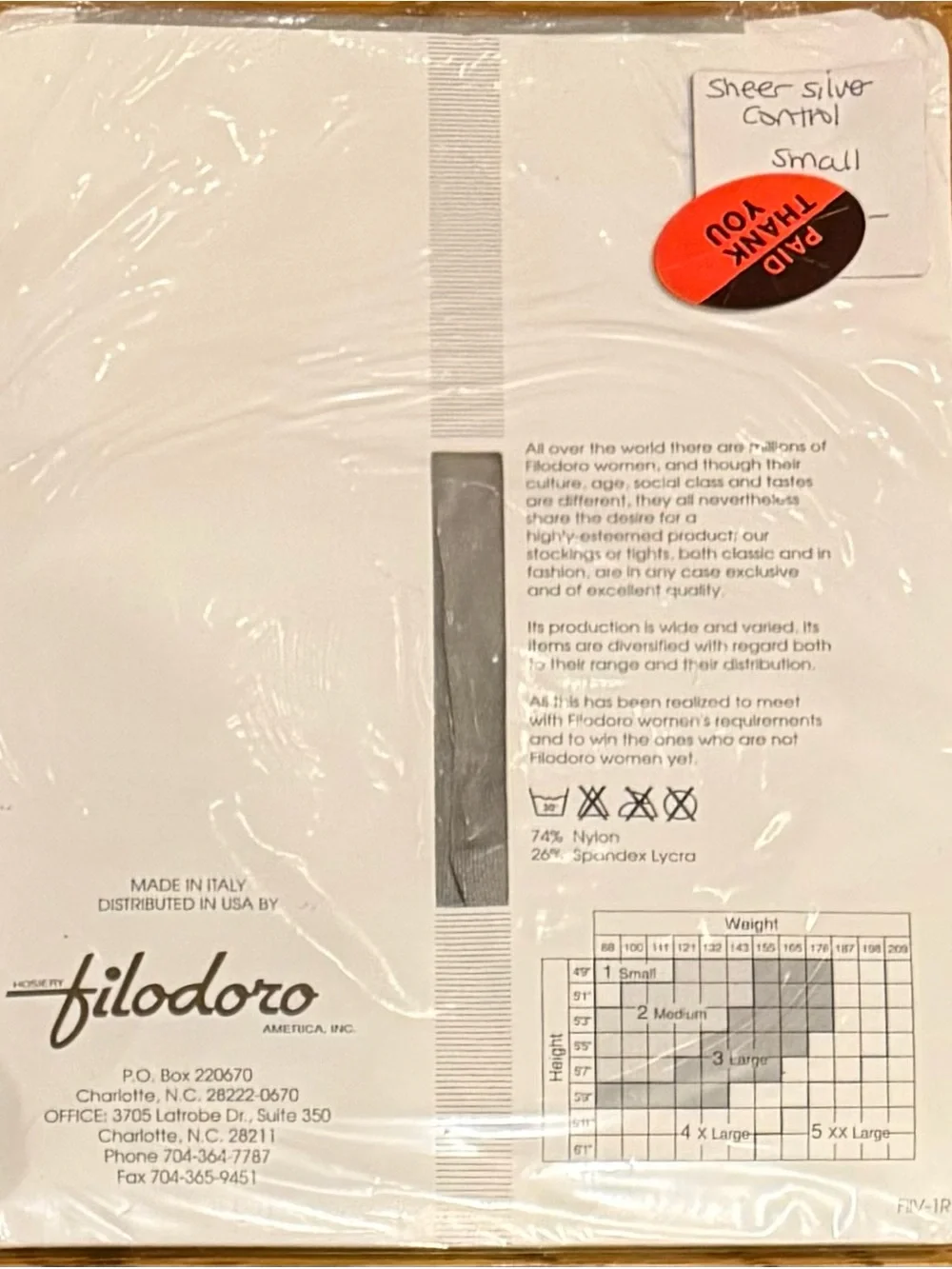 Vintage Lot (3) Filodoro Jade Hosiery NIP Control Shimmer Small & Sz 1 Italy